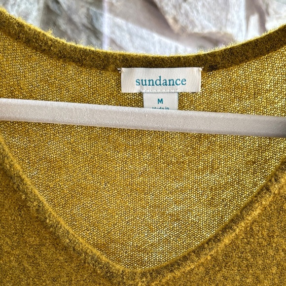 Sundance Medium Yellow Dijon Stretch Wool Blend Fit Flare Dress - Picture 2 of 7